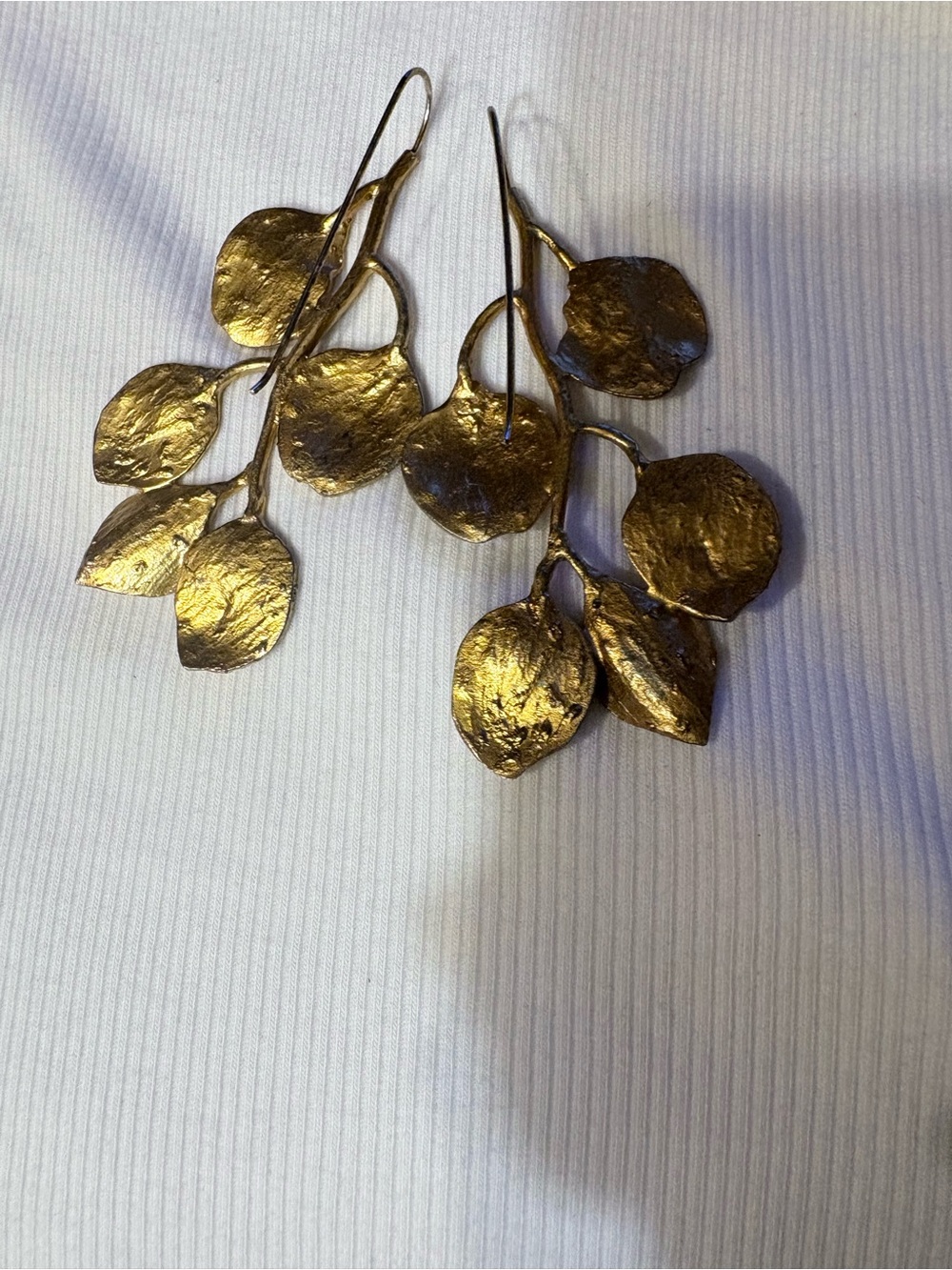 Zara Gold Leaf Branch Drop Earrings - Elegant Women Accessories..